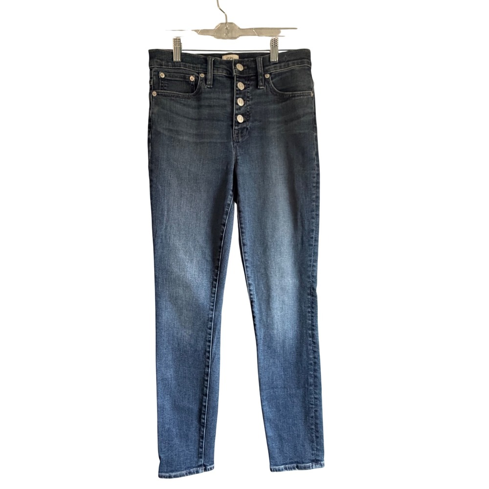 J.Crew Denim Womens 26 High Rise Skinny Jeans Exposed Button Fly Indigo Blue